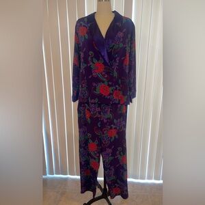 Vintage 90’s Victoria’s Secret Pajama Set Medium Smoking Jacket Style
